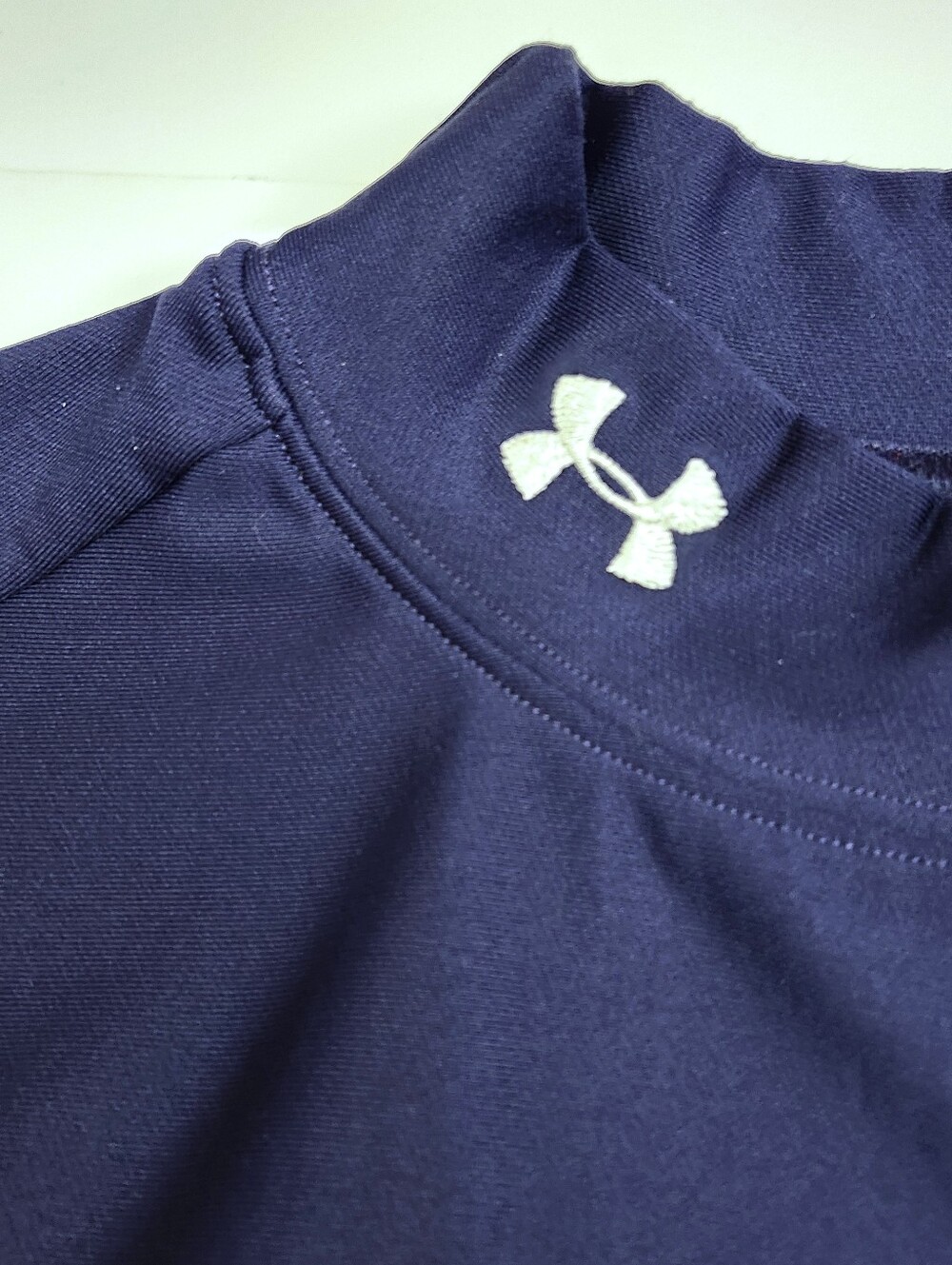 Under Armour Navy Mock Neck Long Sleeve Top size M - Picture 3 of 6